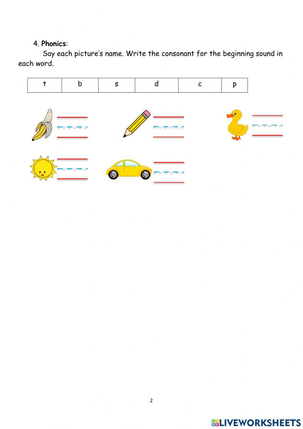 Grade 1 English Quiz Revision