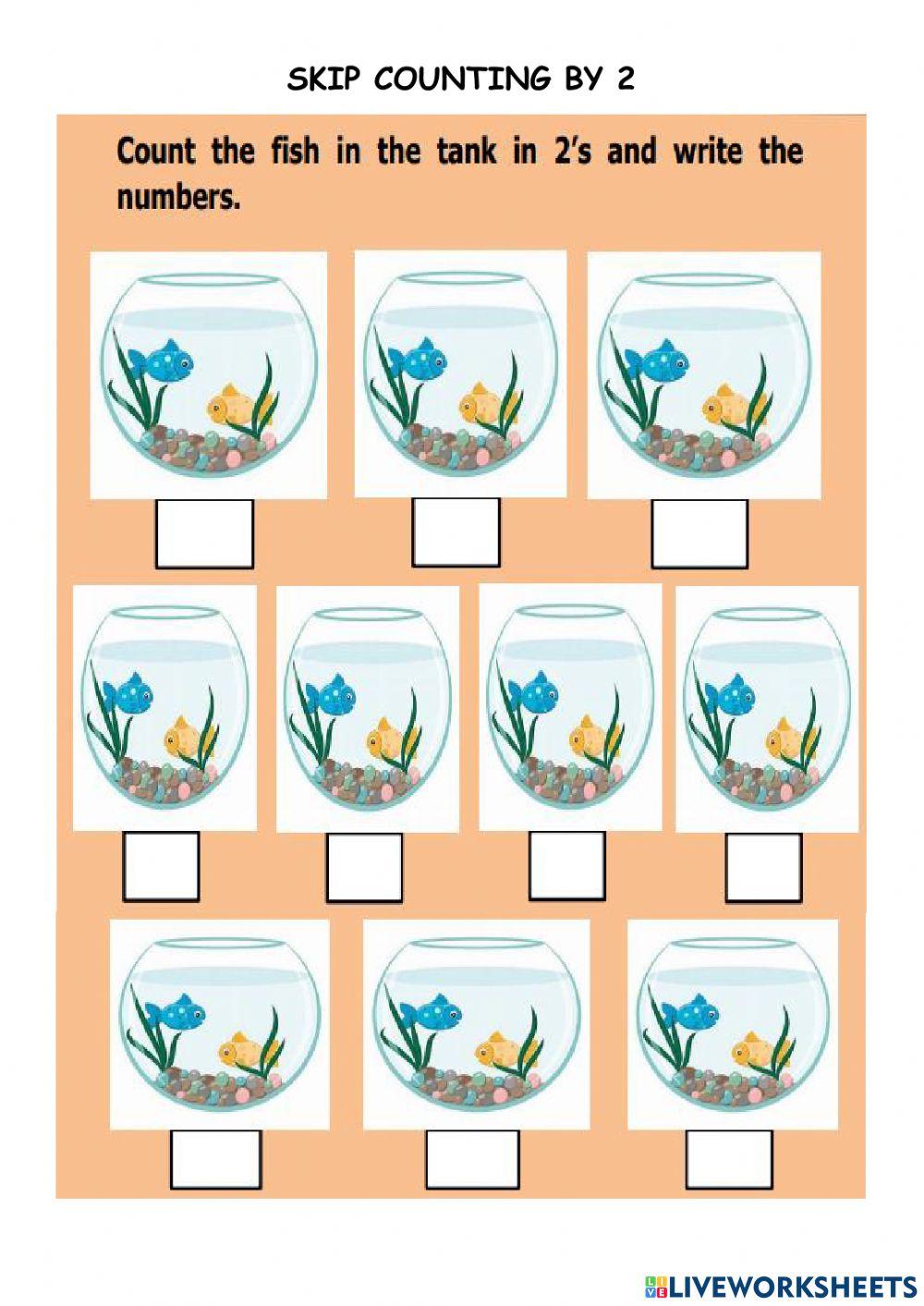 Skip counting of 2, 5 and 10