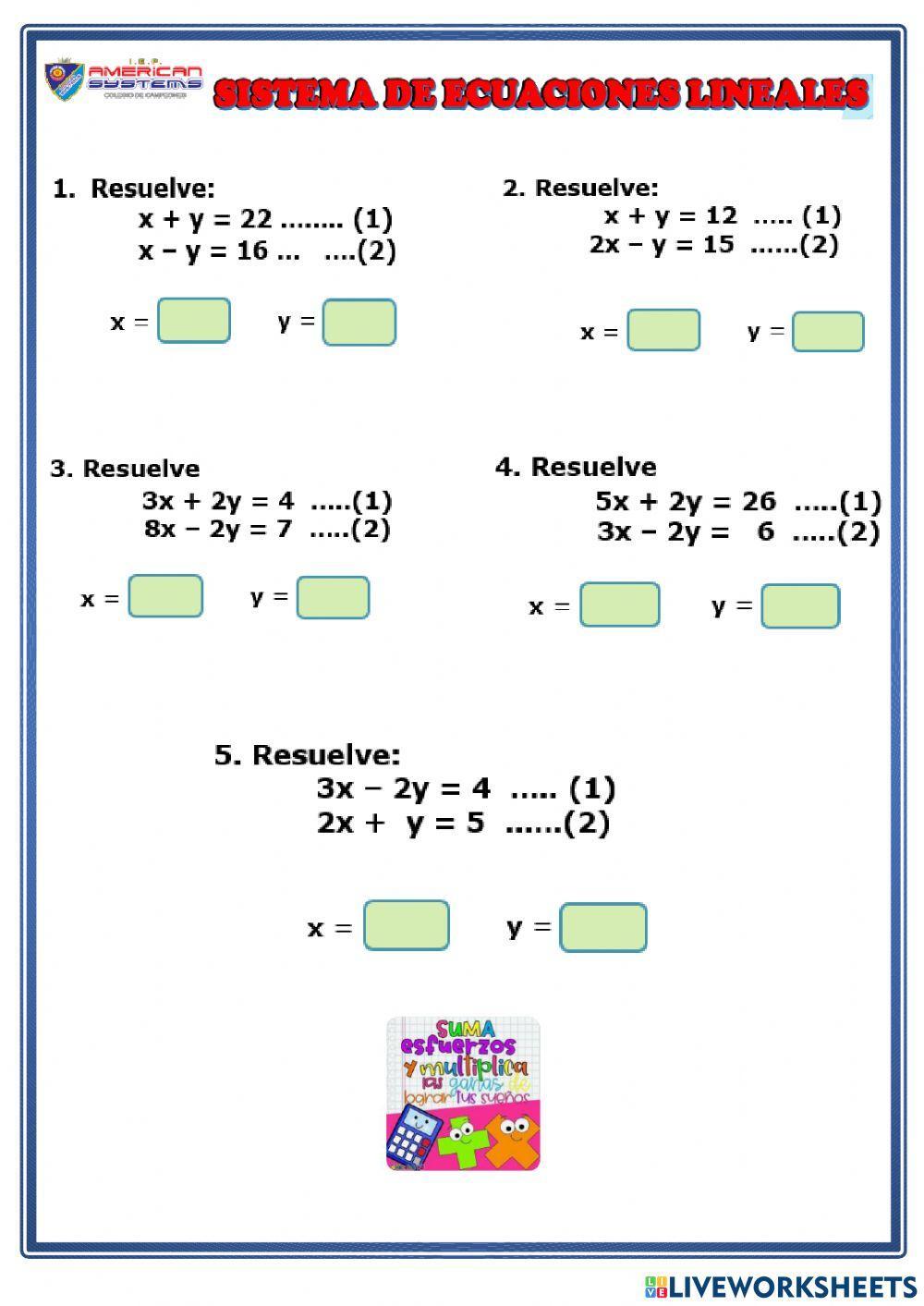 Sistema de ecuaciones lineales