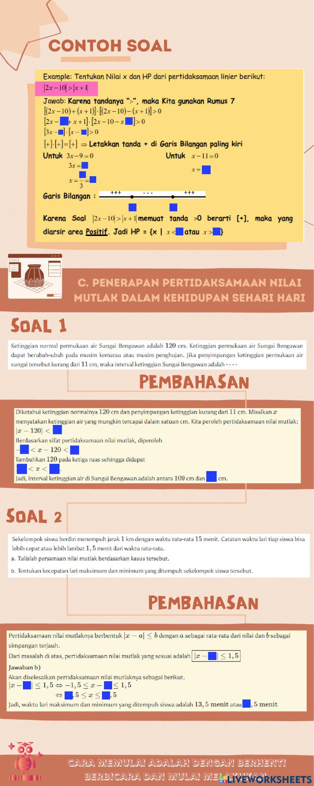 Pertidaksamaan Nilai Mutlak