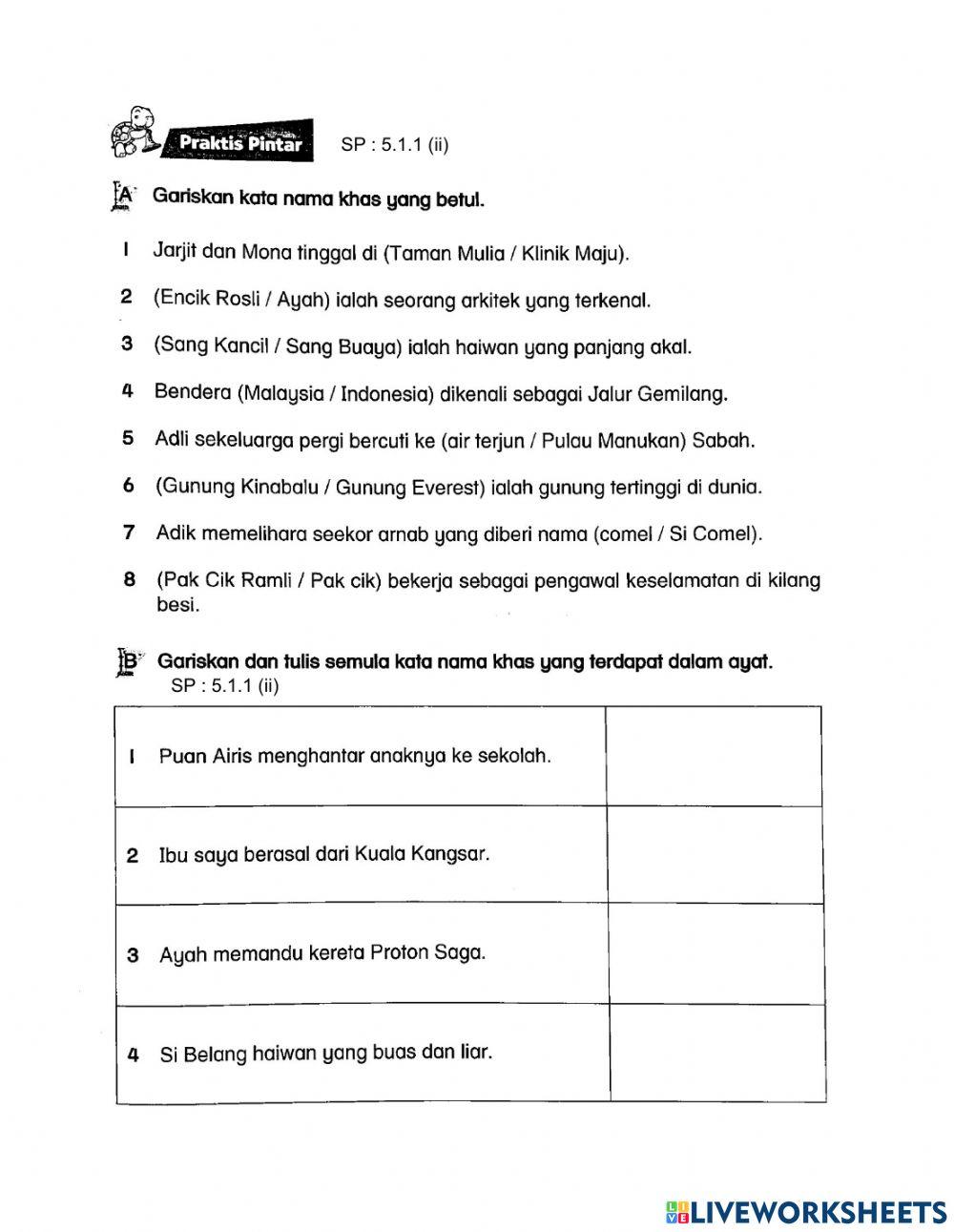 Bm tahun 2 (KATA NAMA KHAS) L1