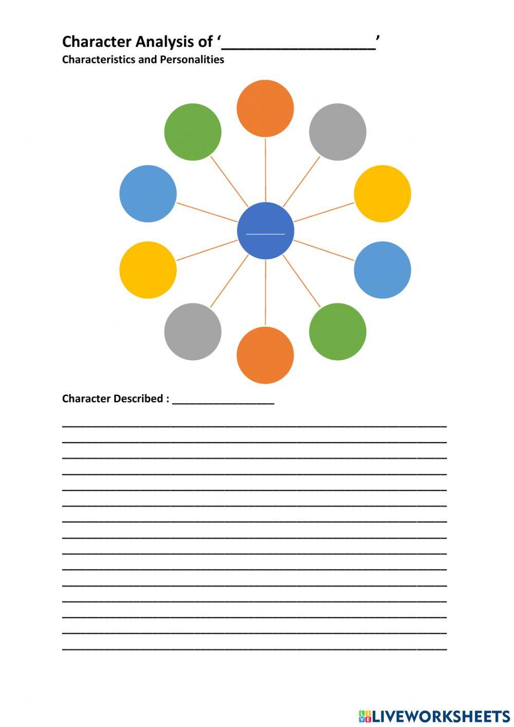 Character Analysis exercise | Live Worksheets
