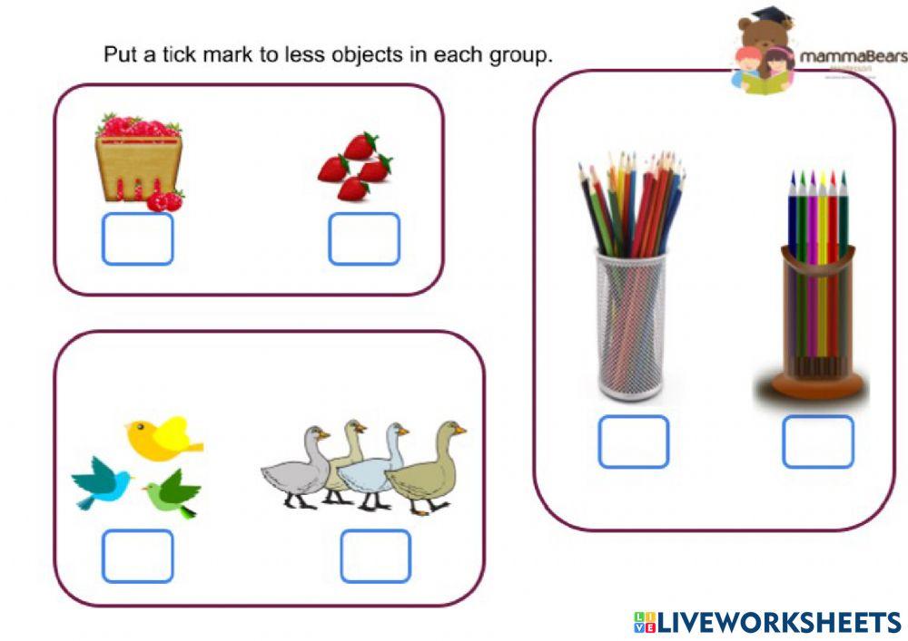 Maths Comparison Worksheets