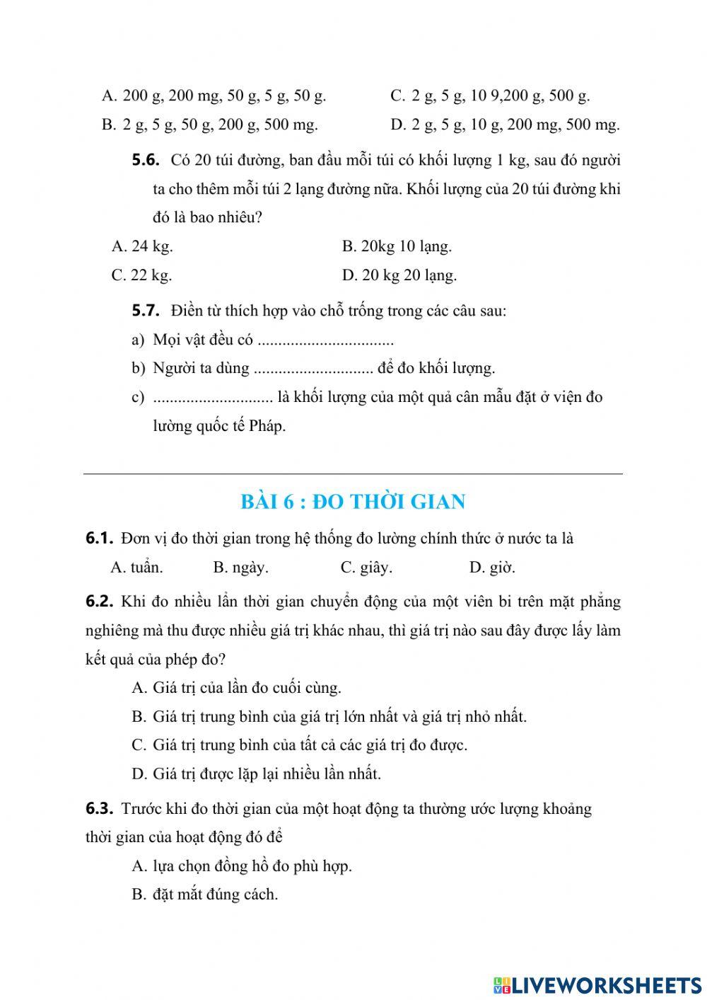 Ôn tập Chủ Đề 1