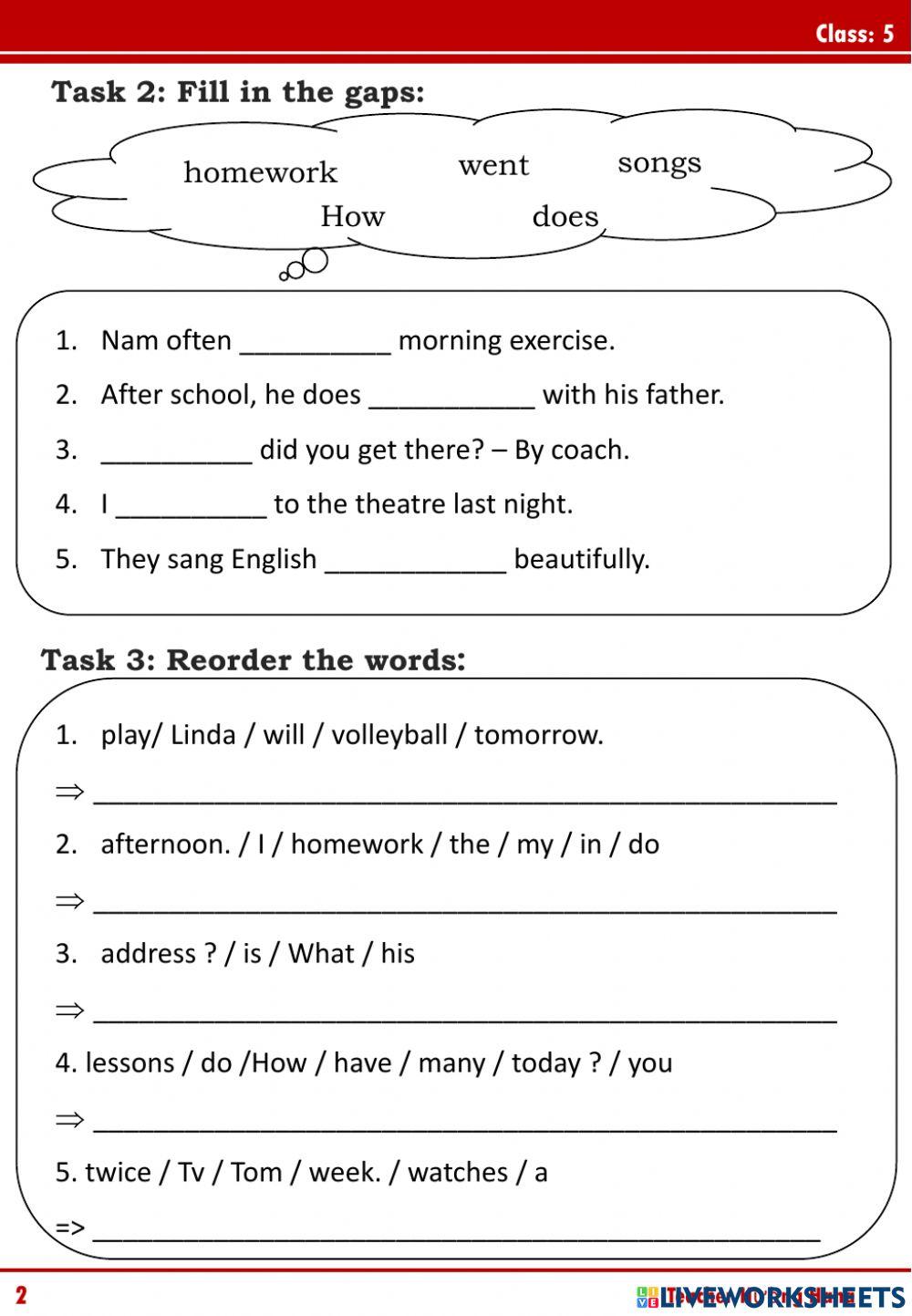 English 5 (Review U1,2,3,4,5)