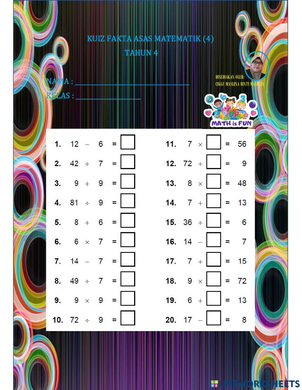 Kuiz fakta asas mt 4 - T4