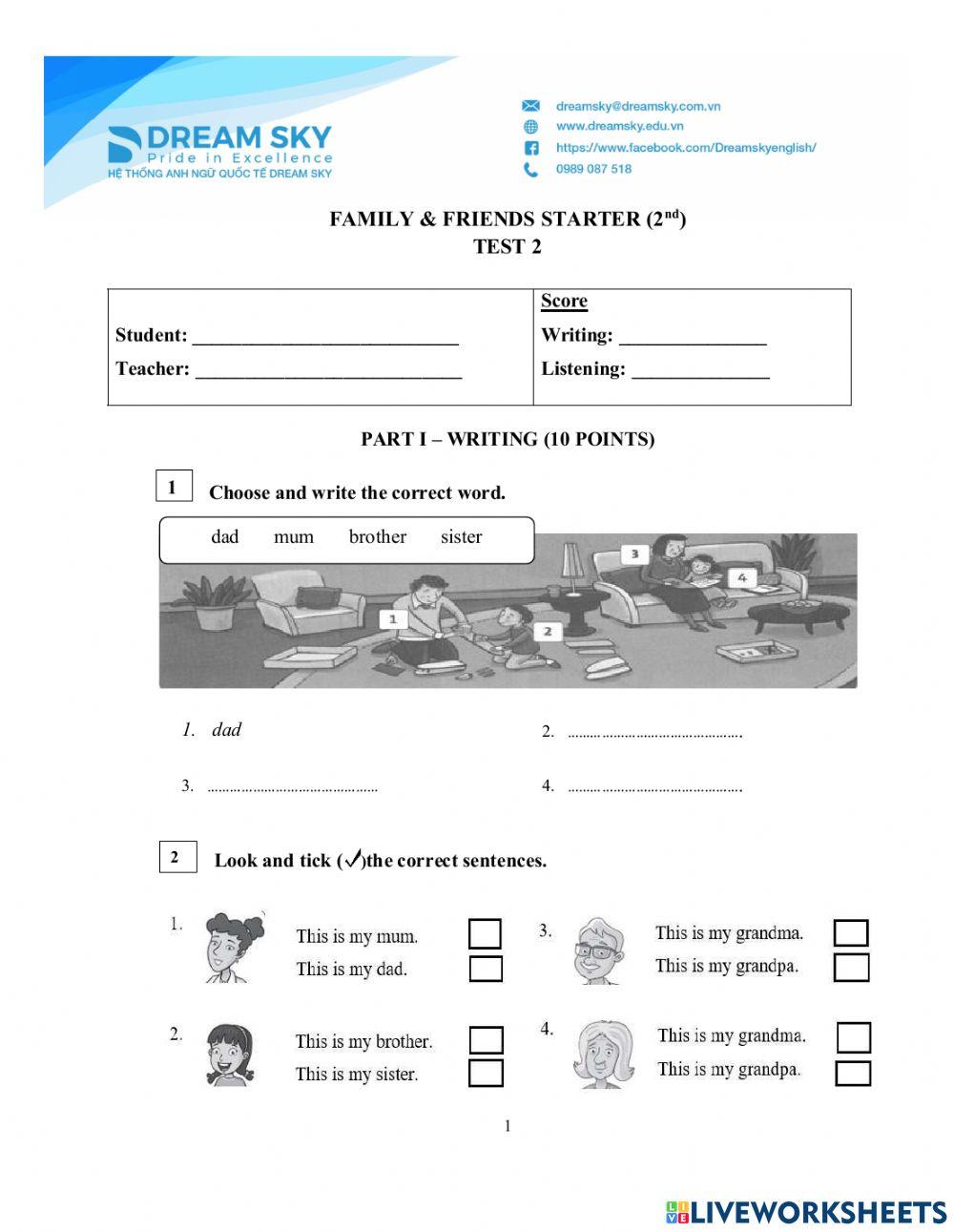 DS - Fa0 - Test 2 Writing