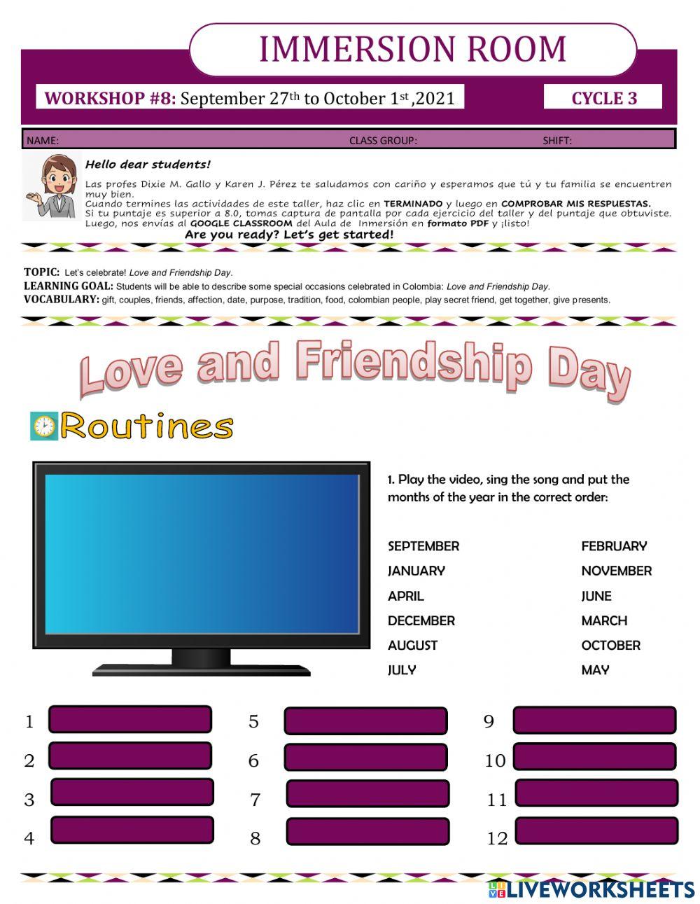 Workshop 8-Cycle 3-LOVE AND FRIENDSHIP