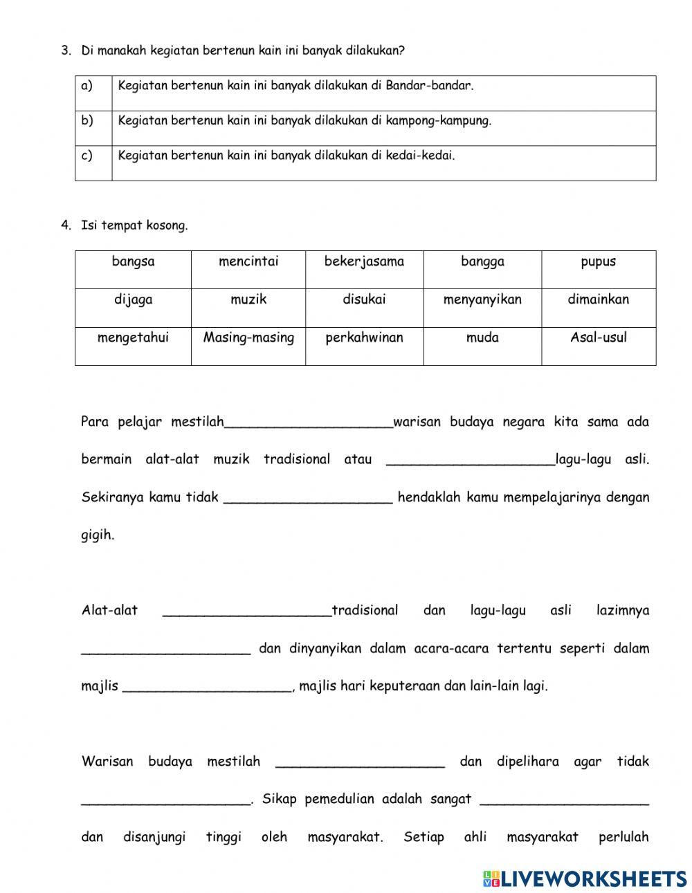 Mencintai adat, budaya dan warisan