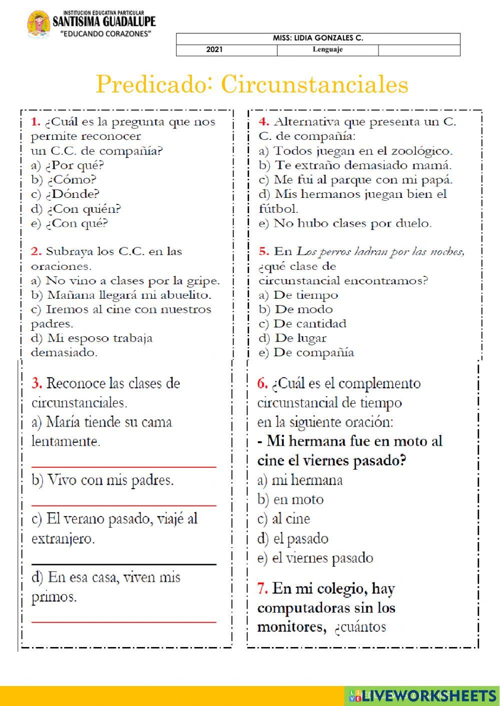 Predicado:circunstanciales