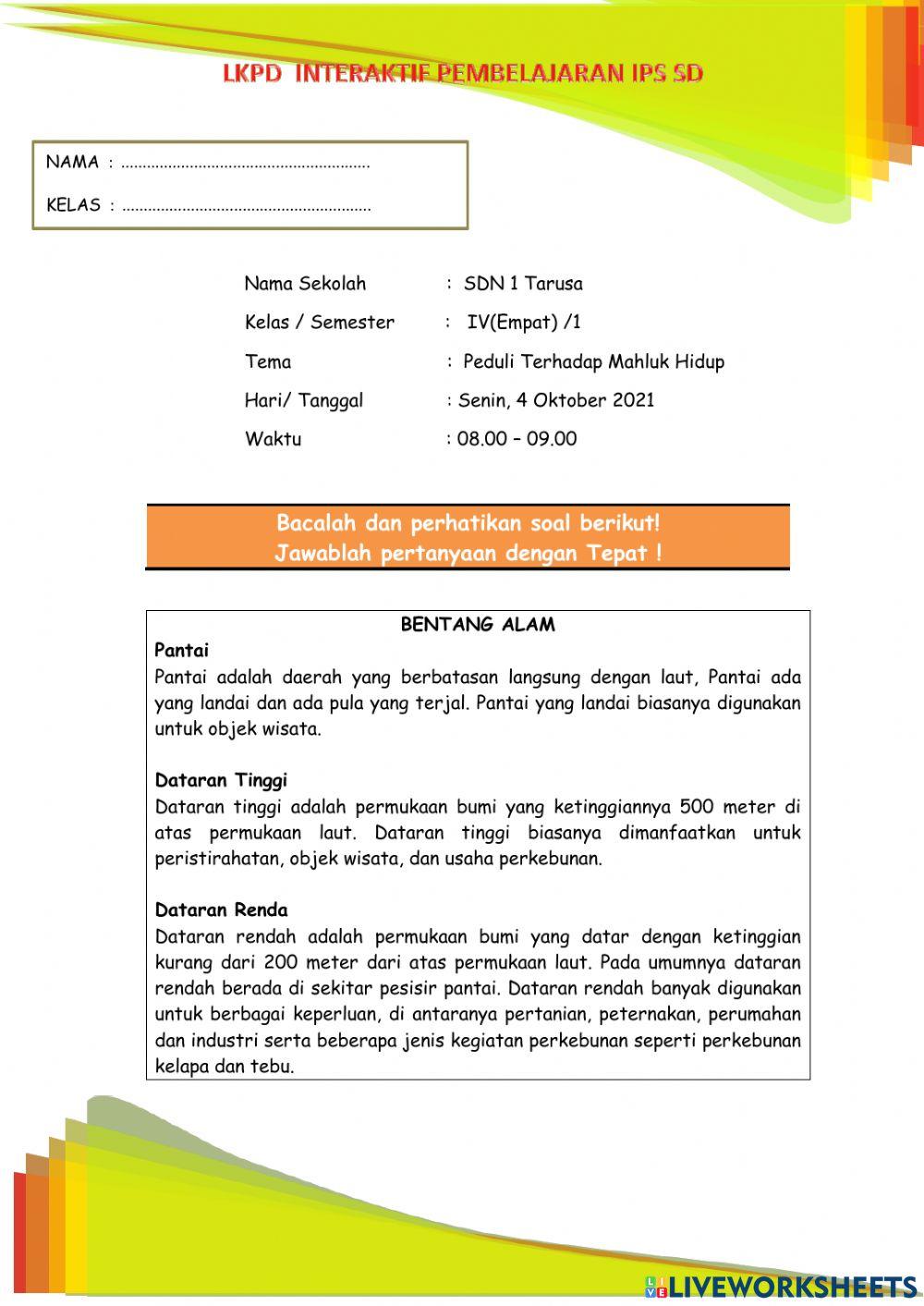 Lkpd interaktifpembelajaran ips sd