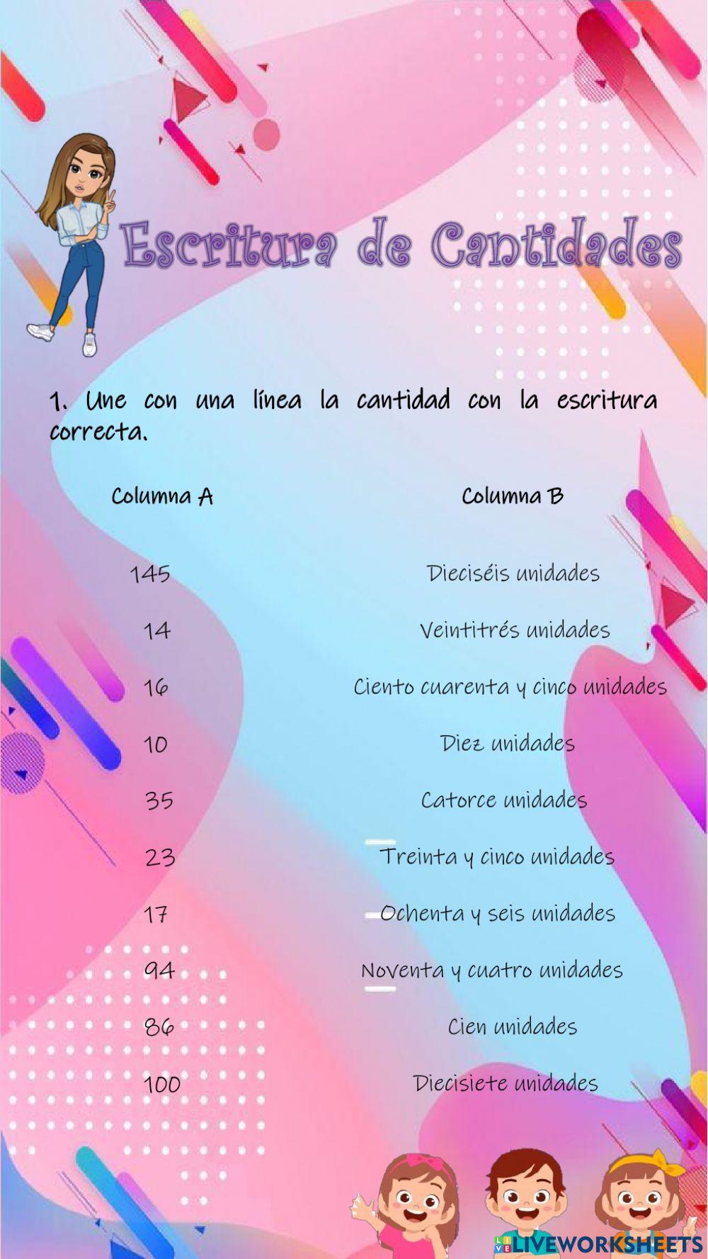 Escritura de cantidades