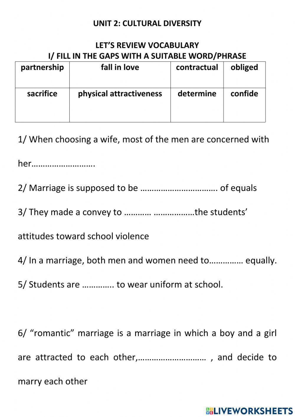 Unit2: cultural diversity