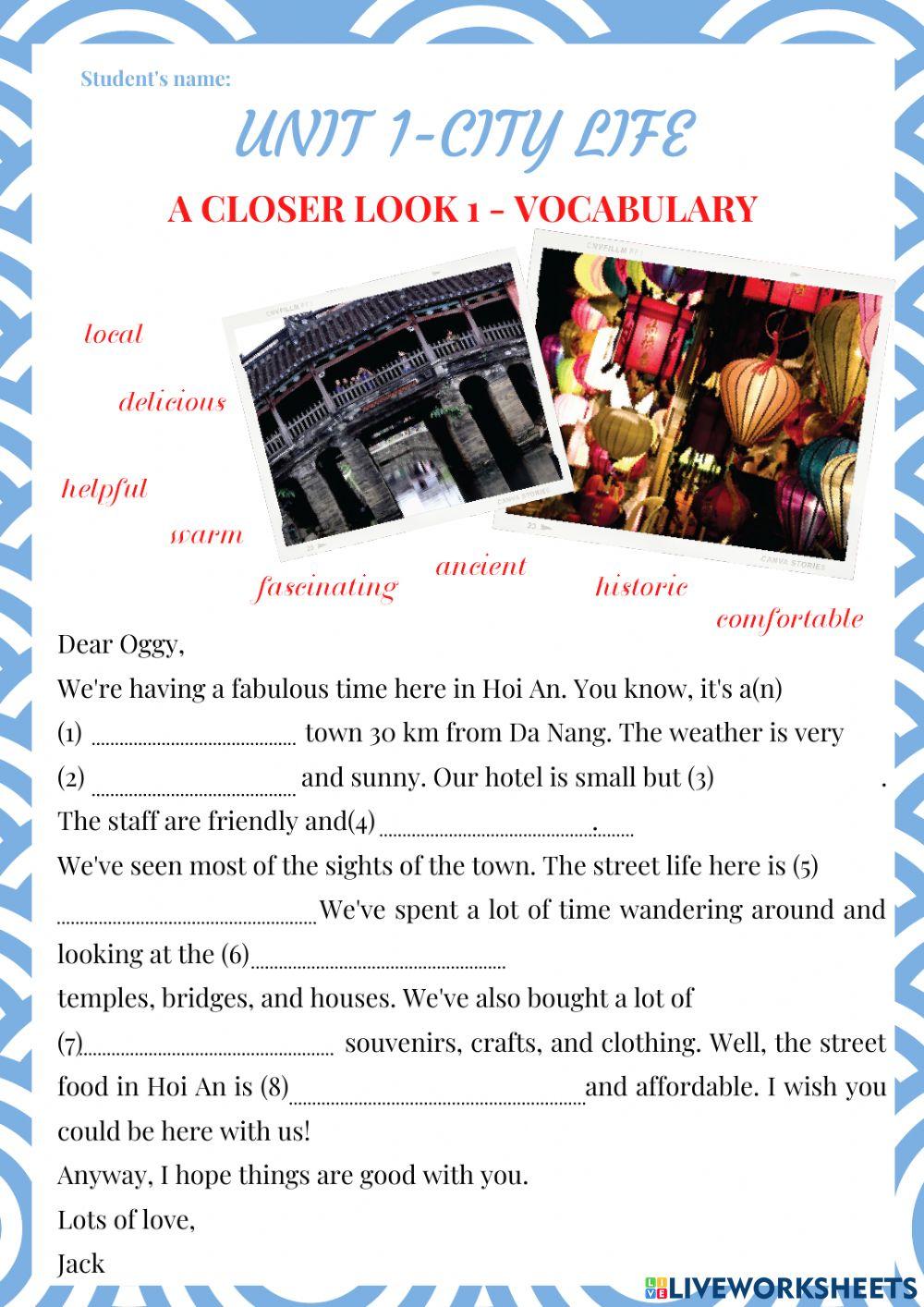 Unit 1- A Closer Look 1