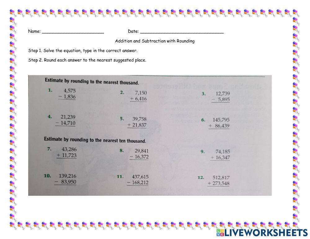 Addition and Subtraction with Rounding