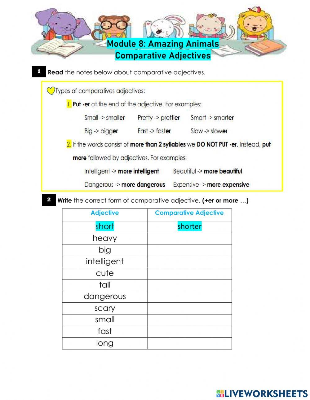 Module 8: Amazing Animals Revision