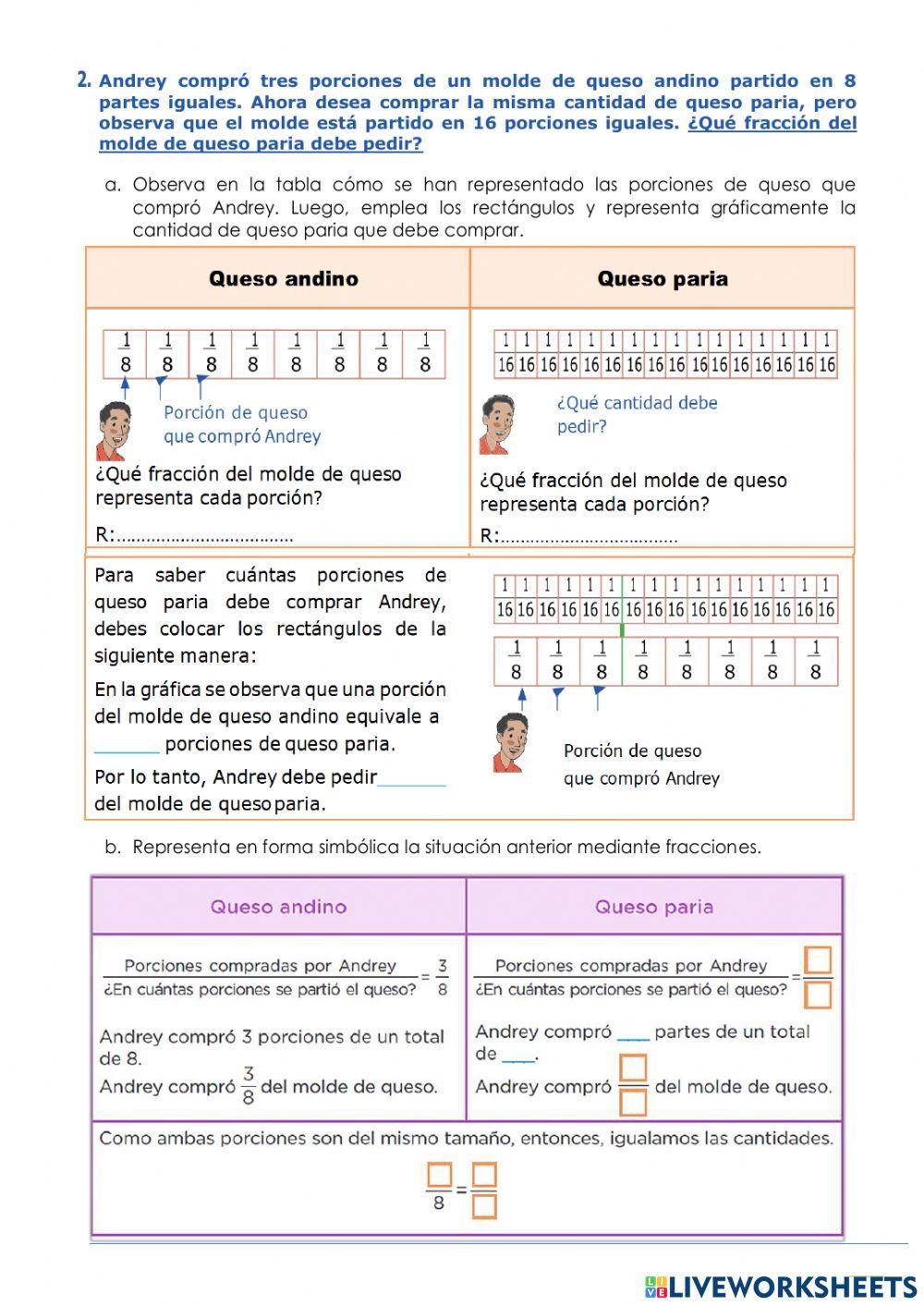 Identificamos fracciones equivalentes