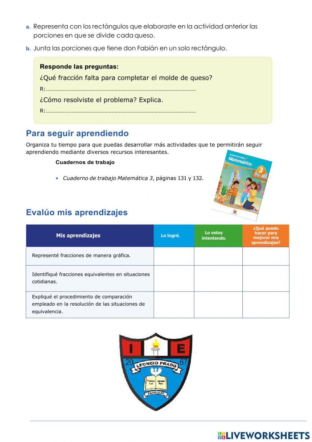 Identificamos fracciones equivalentes