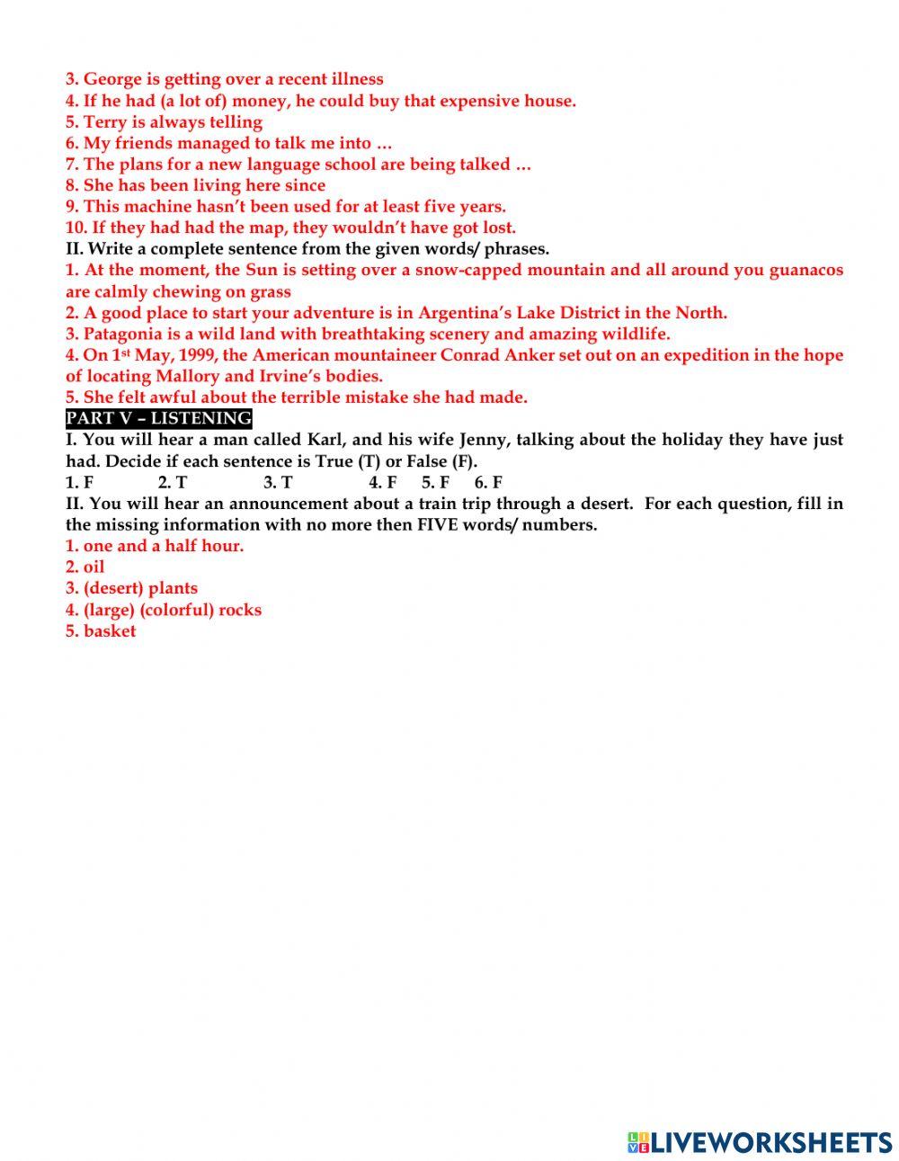 PROGRESS TEST 1… | Free Interactive Worksheets | 4229576