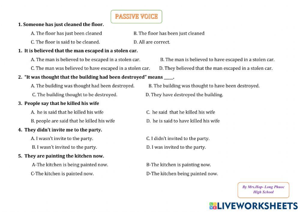 Passive voice hop