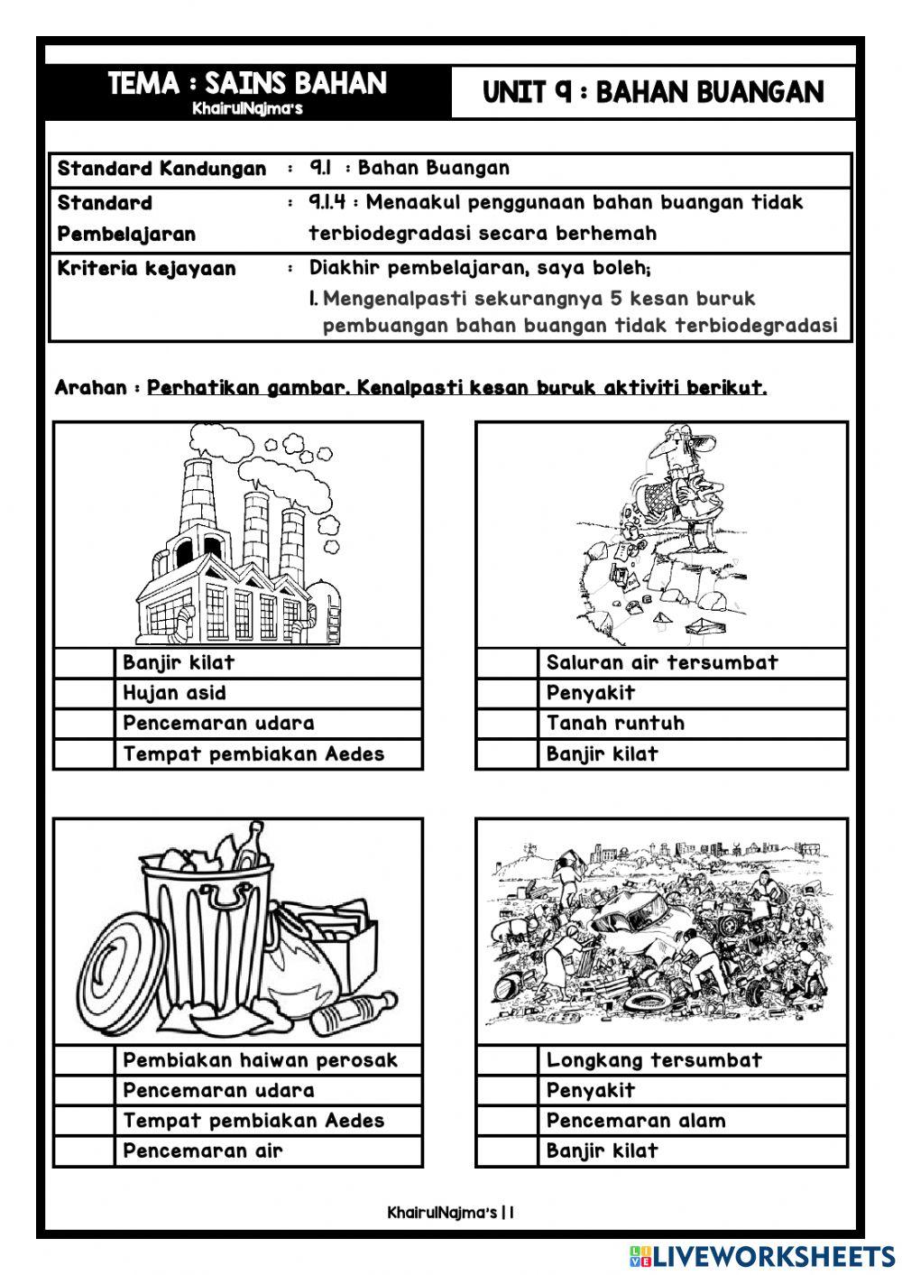 Unit 9 : Bahan Buangan