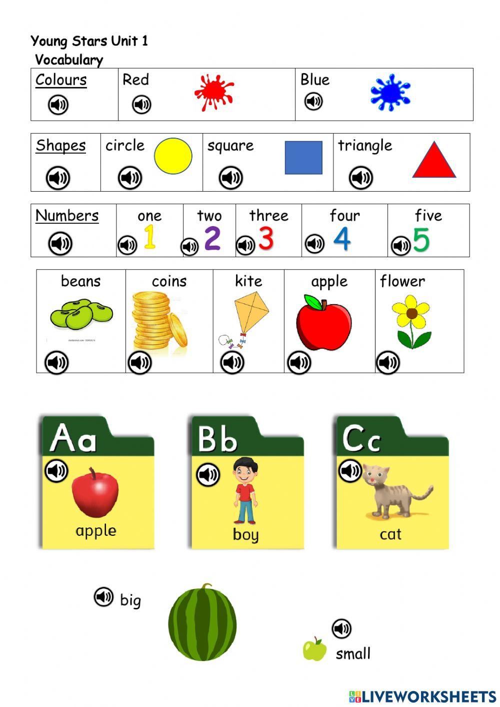 young stars Vocabulary online exercise for | Live Worksheets