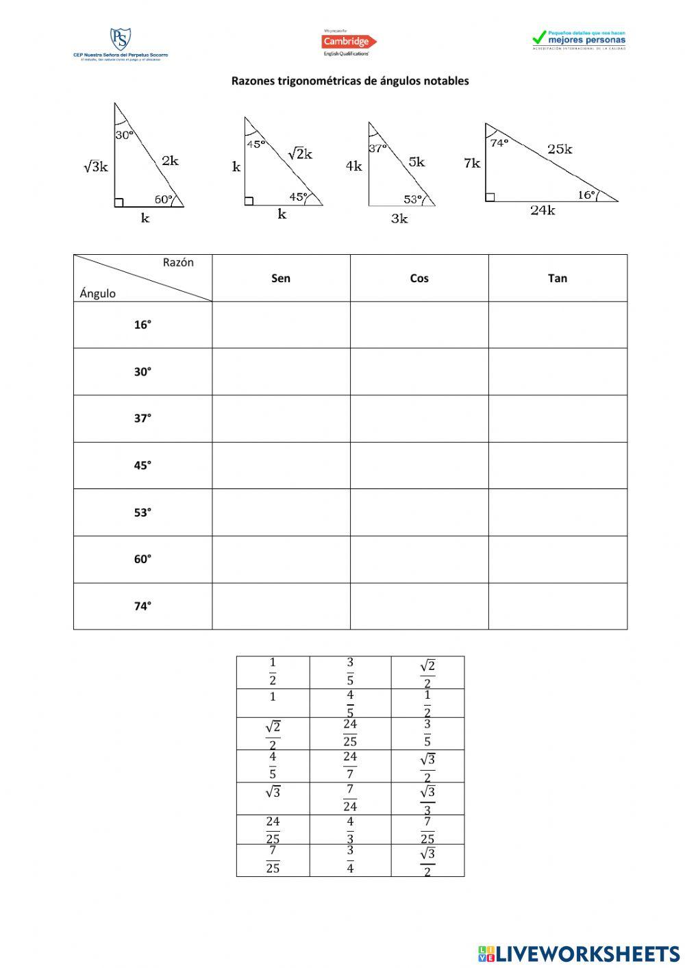 Razones trigonometricas