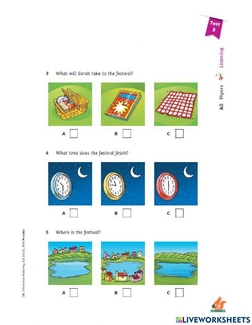 Flyers test 3 listening