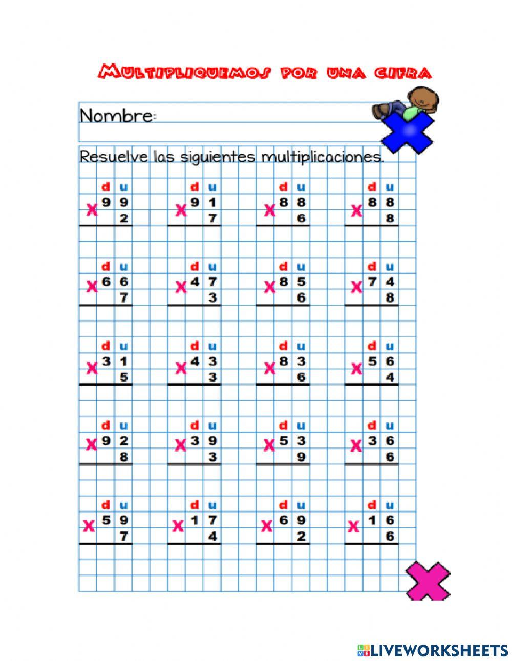 Multiplicaciones. Repaso