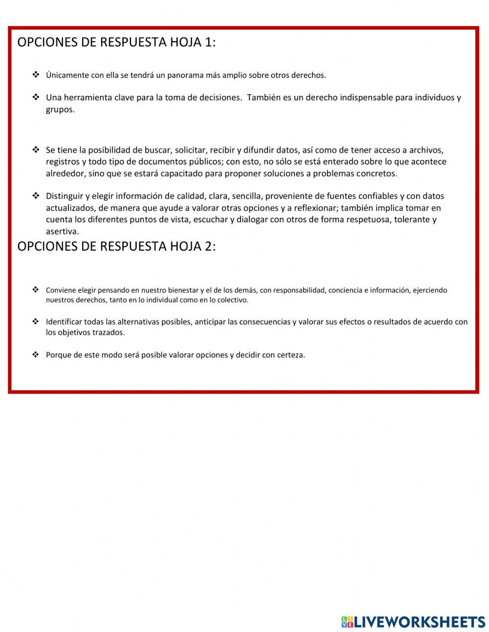 La información me permite actuar