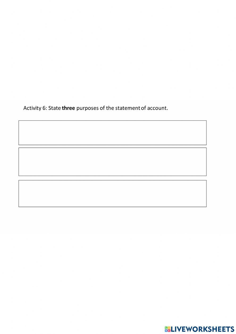 Documents of home trade Activity 6