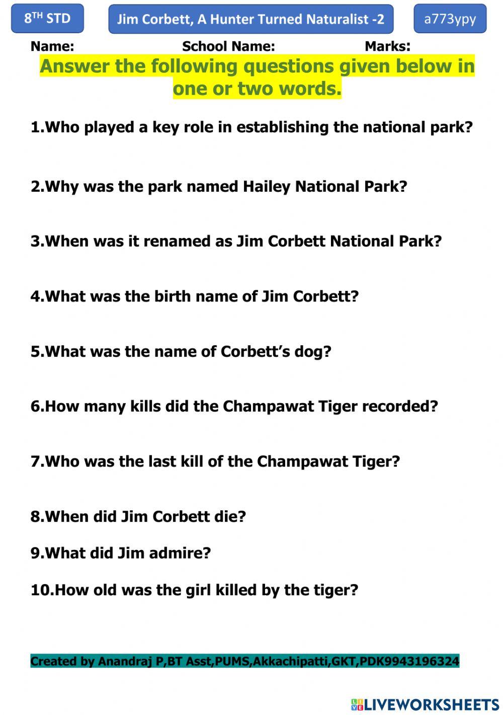 Jim Corbett,A Hunter Turns Naturalist - 2