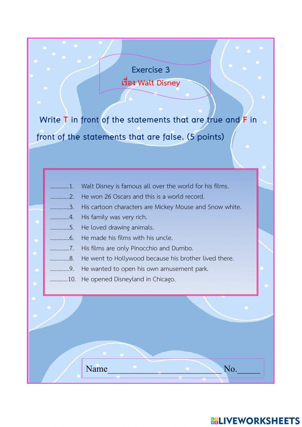 Exercise 3 online exercise for | Live Worksheets