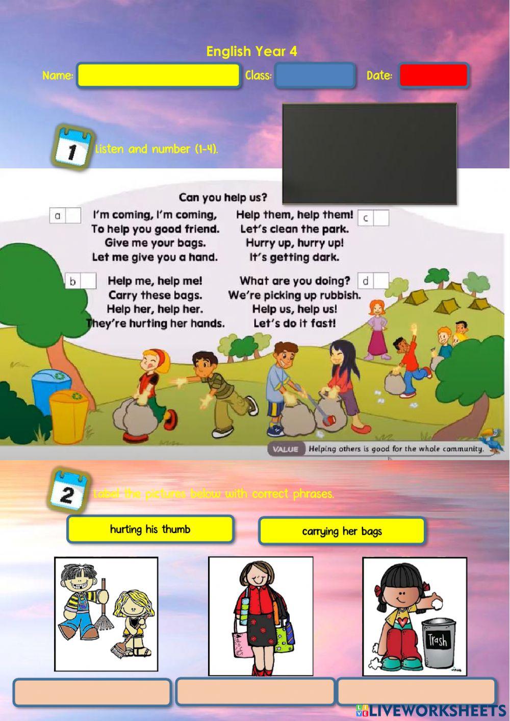 Year 4 English: Helping Out 1