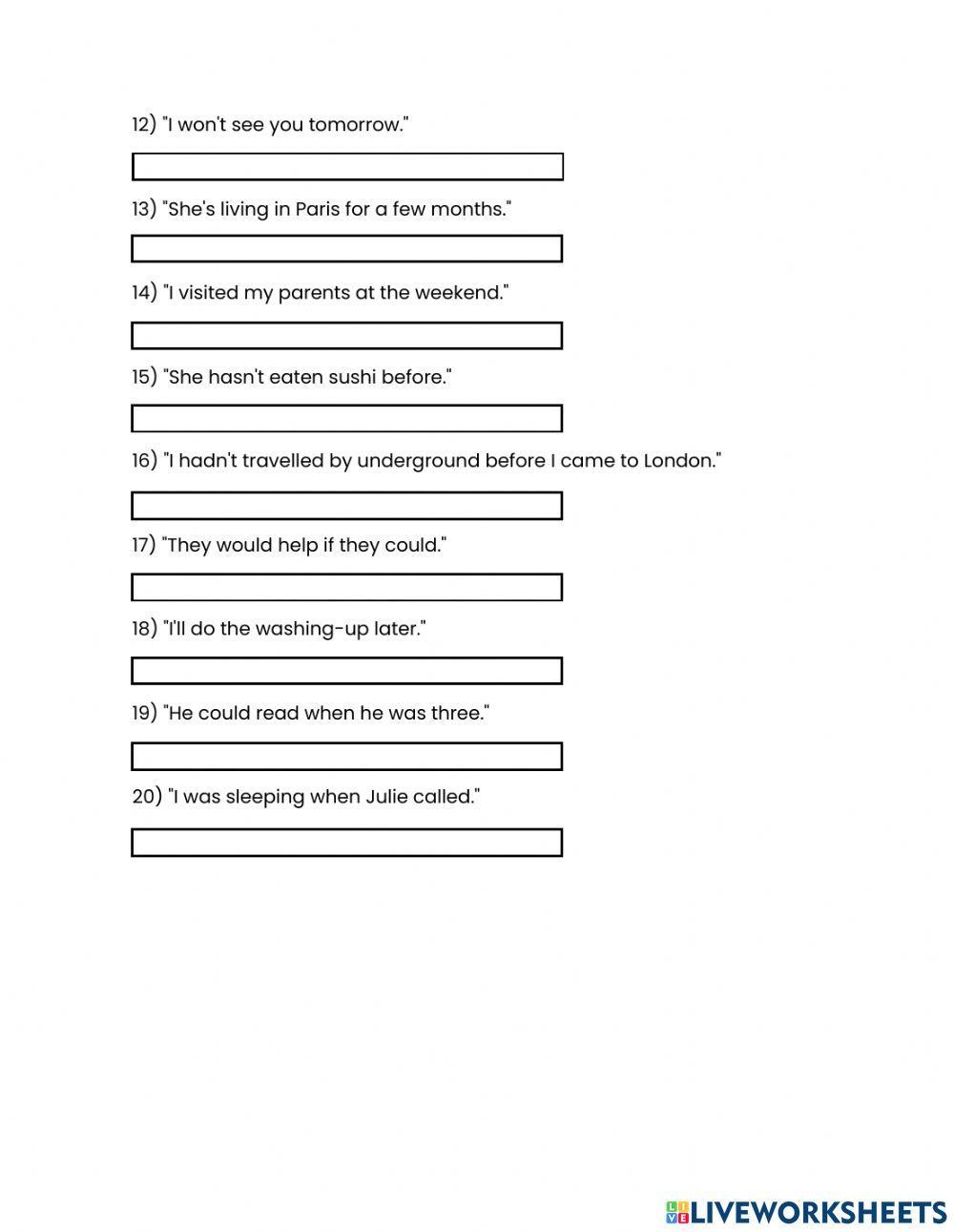 Direct and Indirect speach practice