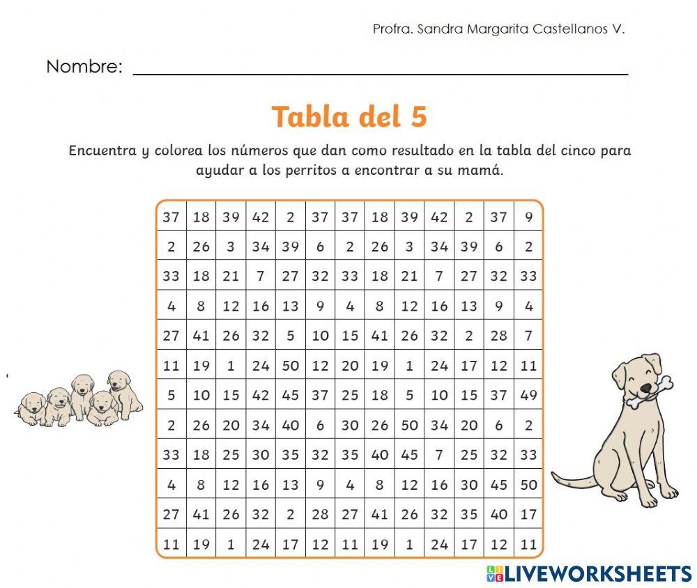 Tabla del 5