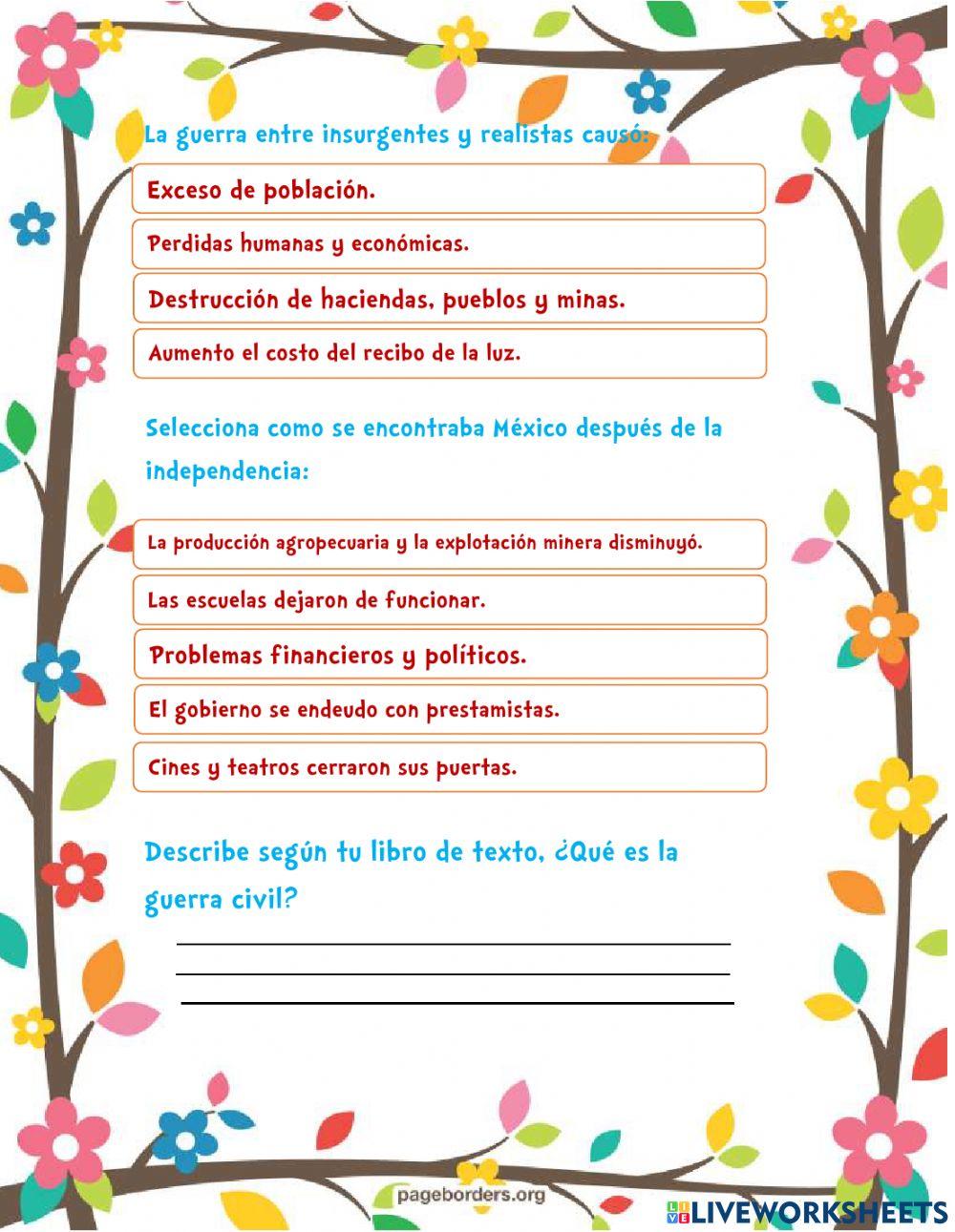 México al termino de la guerra de la independencia