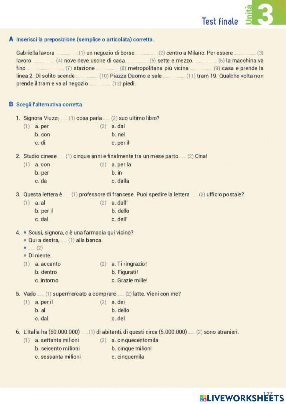 Test finale unità 3