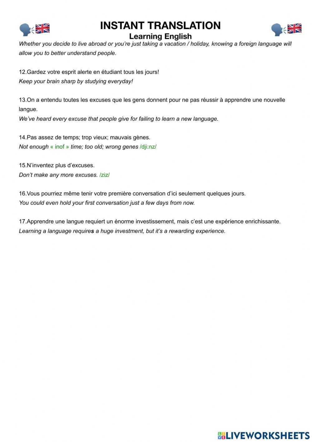 Learning English is important