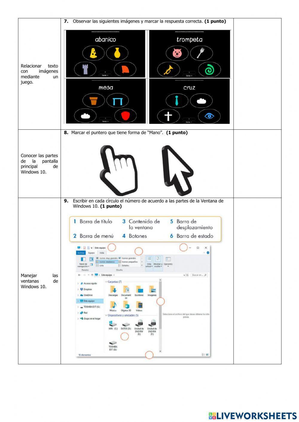 Examen del Primer Quimestre de Computación de Tercer Grado