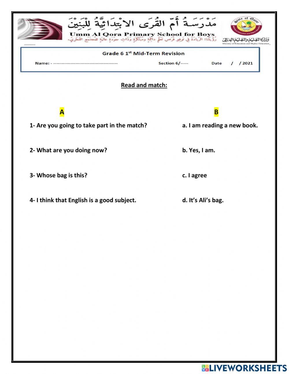 Reading comprehension