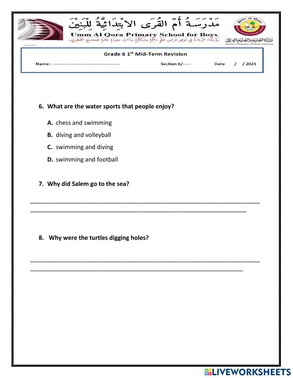 Reading comprehension