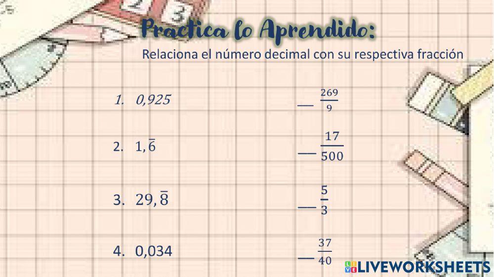 Conversión de decimal a fraccionario