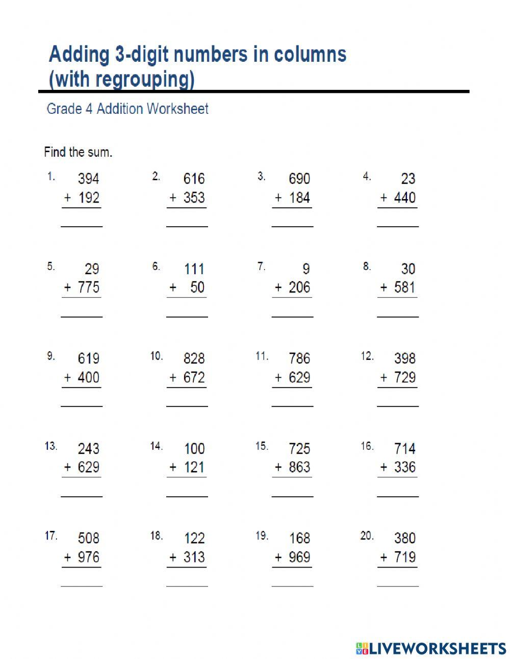1463898 | Add 3 digits with regrouping | Cynthia Smith