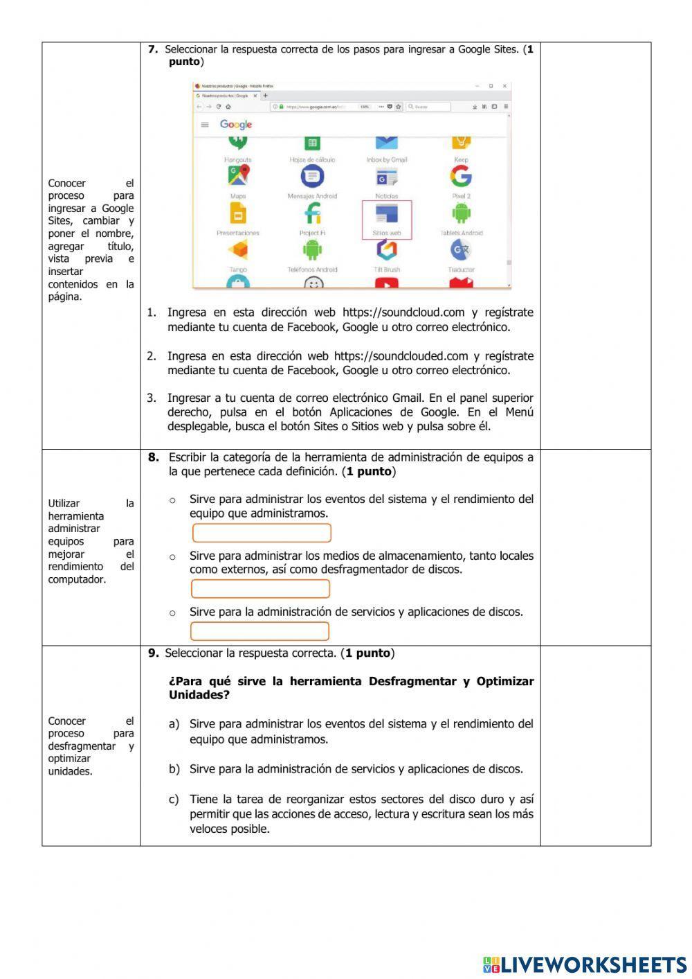 Examen del Primer Quimestre de Computación de Décimo Grado