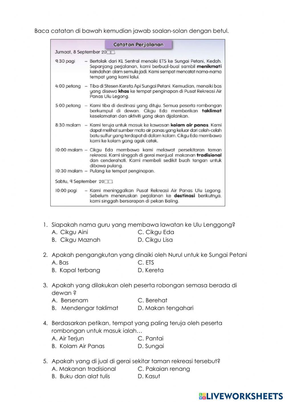 Lawatan ke Ulu Lenggong Lawatan ke Ulu Lenggong