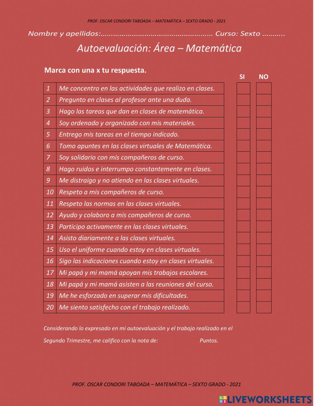 Autoevaluación