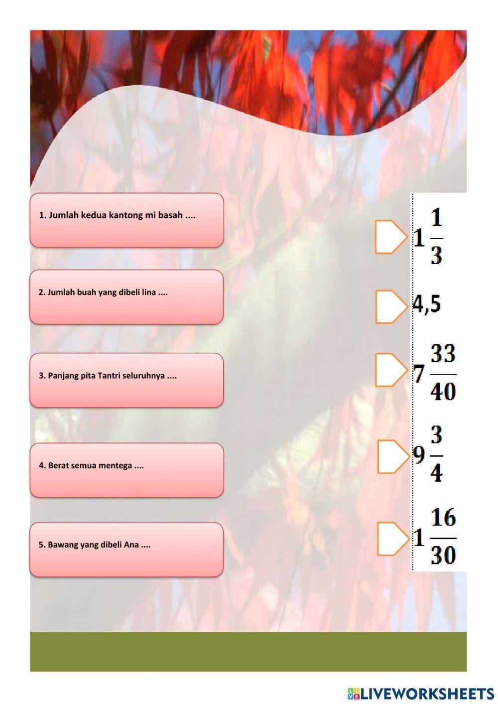 Matematika kelas 5 SD 2 Sumberagung