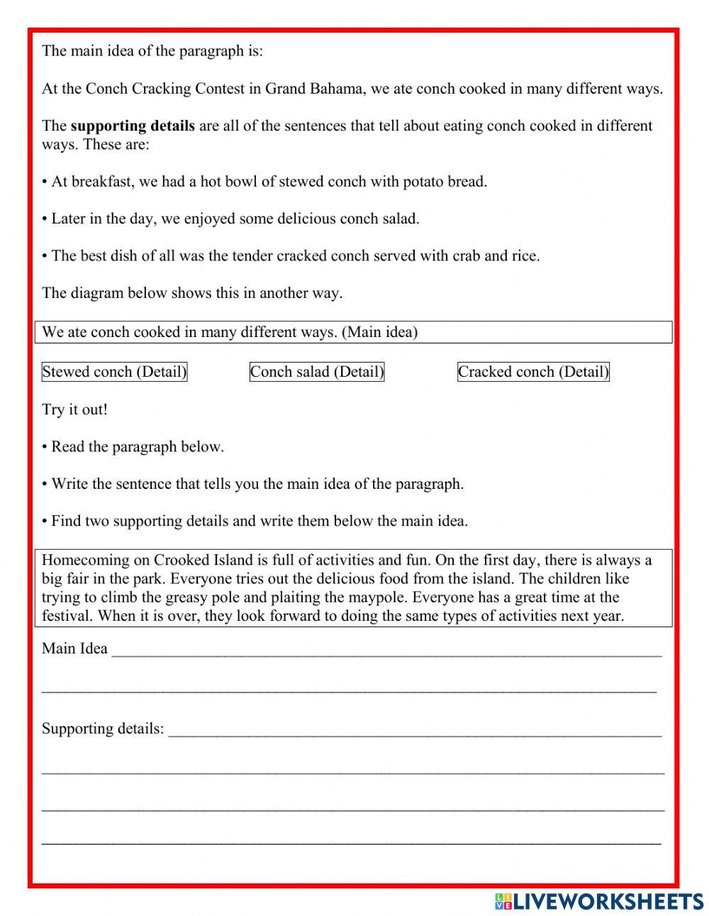 Main Idea and supporting details PH