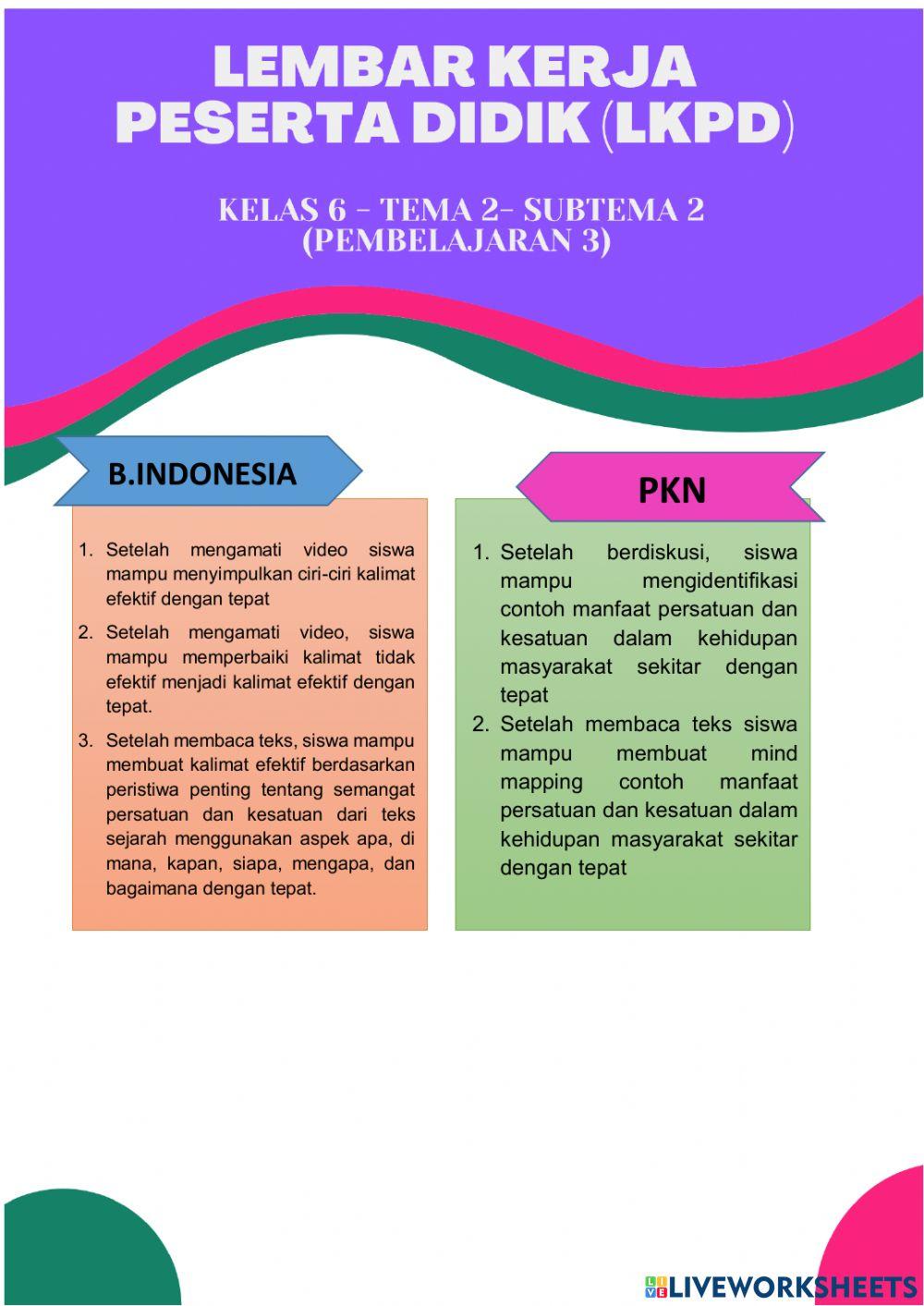 Lkpd kelas 6 tema 2